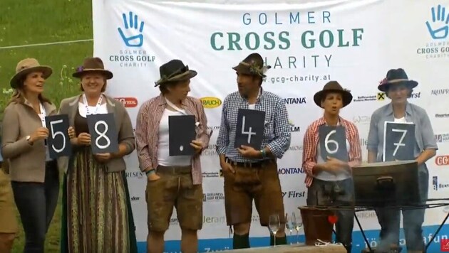 Auch heuer zeigten sich die Teilnehmer wieder höchst großzügig, spendeten 58.467 Euro für in Not geratene Montafoner Kinder. (Bild: Golmer Cross Golf Charity)