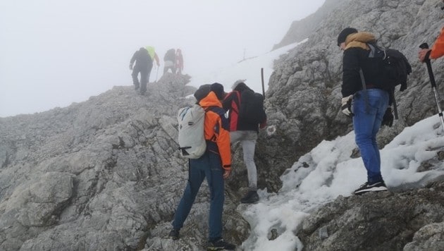 Acht Wanderer aus Deutschland verirrten sich am Sonntag am Hochkönig (Bild: Bergrettung Werfen)