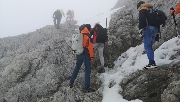 Acht Wanderer aus Deutschland verirrten sich am Sonntag am Hochkönig (Bild: Bergrettung Werfen)