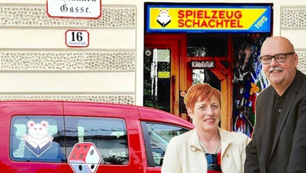 Adele Liedl und Harald Brandner übersiedeln ihre Spielzeugschachtel vom Andräviertel in den Europark. (Bild: Spielzeugschachtel)