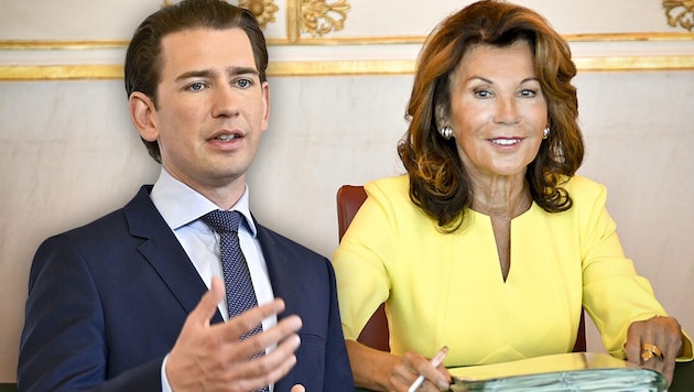 Sebastian Kurz (ÖVP) is mélyen megrendült Brigitte Bierlein halála miatt. (Bild: APA/HERBERT NEUBAUER, krone.at-Grafik)