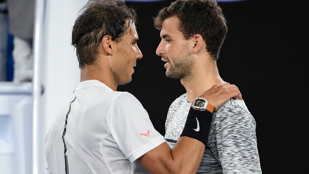 Grigor Dimitrow mit Rafael Nadal (Bild: AFP)