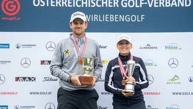 Die strahlenden Sieger Bernd Wiesberger und Emma Spitz. (Bild: GEPA pictures/ Harald Steiner)