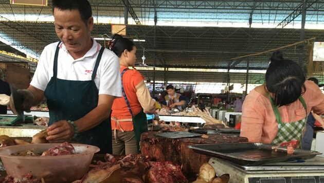 Weder die Corona-Pandemie noch eine Regierungskampagne verhinderten, dass das Hundefleisch-Festival stattfindet. (Bild: AFP)