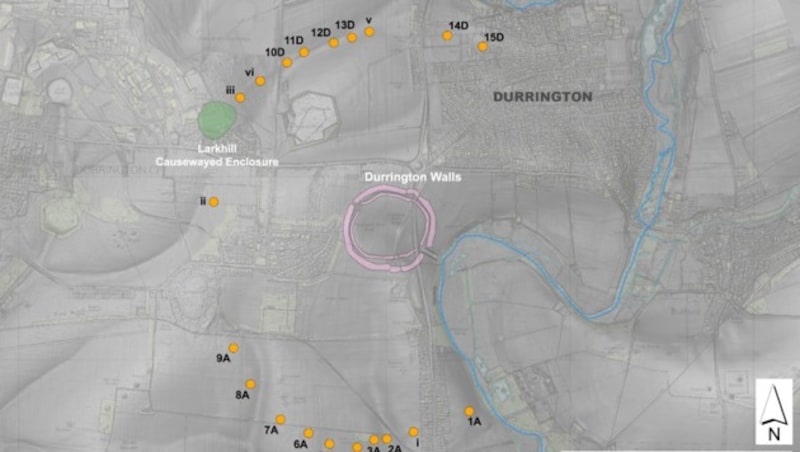 Das riesige prähistorische Monument haben britische und österreichische Archäologen in der Nähe von Stonehenge entdeckt. (Bild: APA/UNIVERSITY OF BRADFORD)