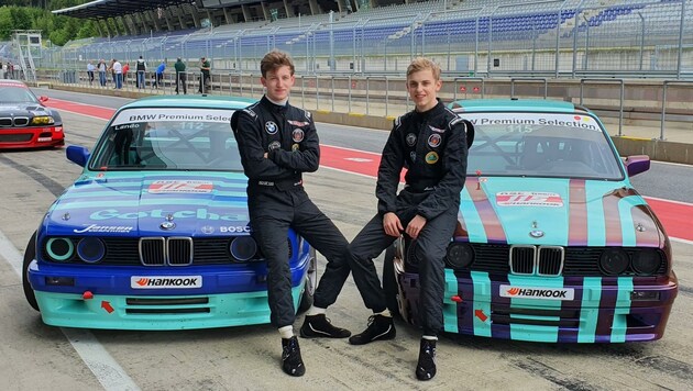 Die schnellen Wedel-Brüder Lando (li.) und Alexis gegen in der BMW 325 Challenge Gas (Bild: Histocup)
