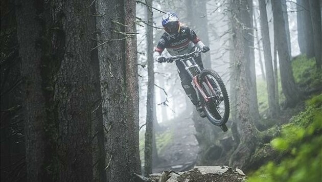 Valentina Höll auf den Trails in Saalbach. (Bild: Moritz Ablinger)