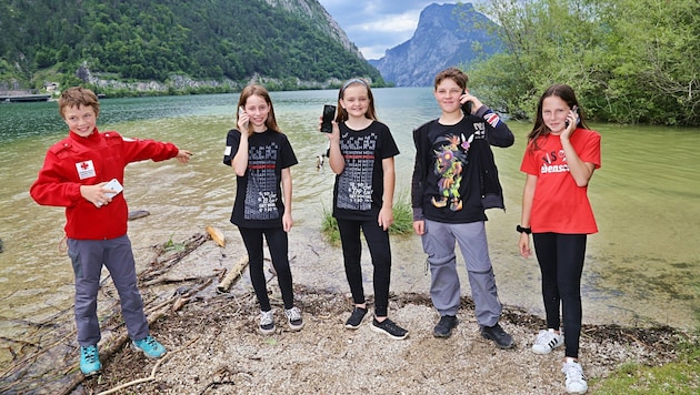 Die Volksschüler Paul Bart (11), Mariella Sailer (11), Lara Harringer (10), Raphael Preimesberger (11) und Marie Sophie Schwaiger (10) (Bild: Hörmandinger)