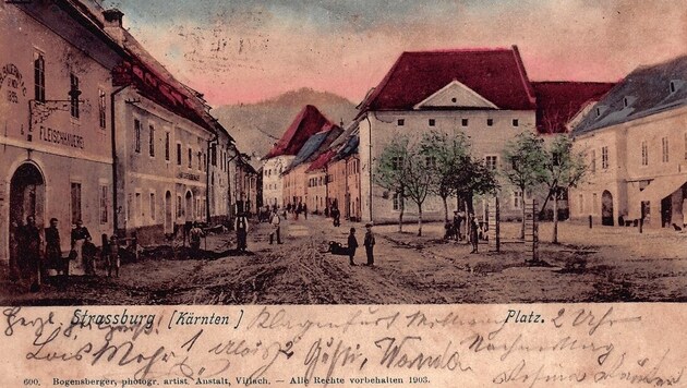 Hauptplatz von Straßburg 1899: Eine der Ansichten im Buch. (Bild: Mittelkärnten in alten Ansichten)