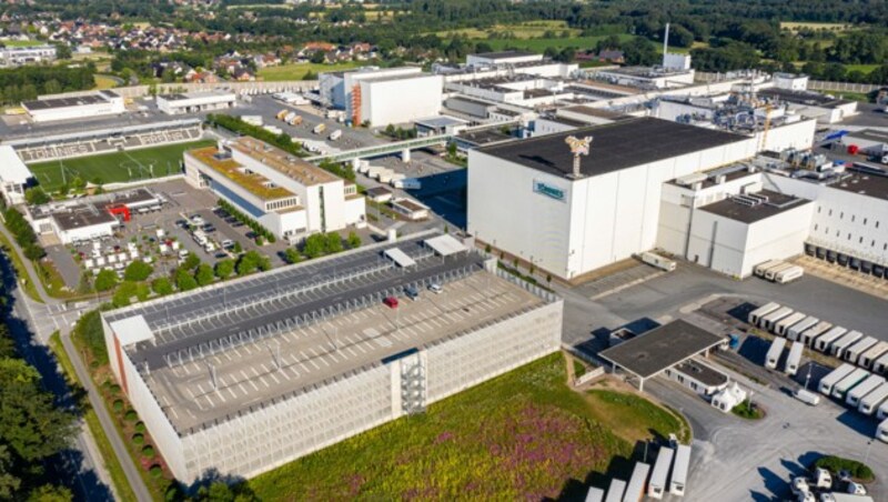 Luftaufnahme des Werkes der Tönnies Holding in Rheda-Wiedenbrück (Bild: APA/dpa/Guido Kirchner)