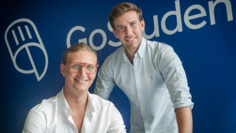 GoStudent-CEO Felix Ohswald (links) mit Co-Founder Gregor Müller (Bild: Stefan Knittel)