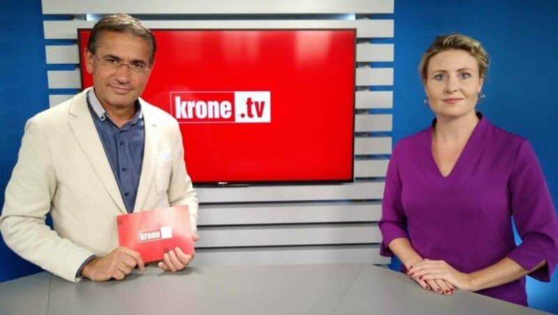 Integrationsministerin Susanne Raab (ÖVP) zu Gast bei Gerhard Koller im „Krone“-Studio. (Bild: krone.tv)