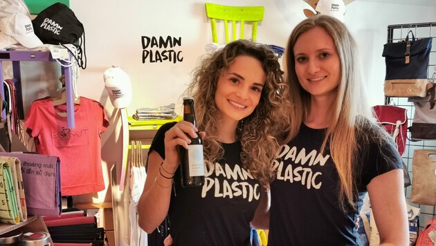 Victoria Neuhofer (l.) und Stephanie Sinko gründeten damn plastic. (Bild: Barbara Kneidinger)