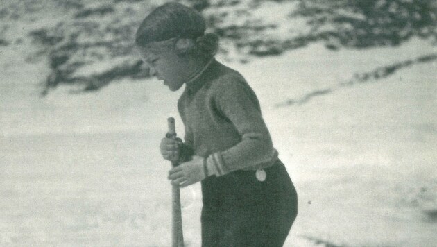 "Putzi" Frandl bei ihren ersten "Gehversuchen" im Skifahren mit fünf Jahren in Radstadt. (Bild: SC Radstadt)