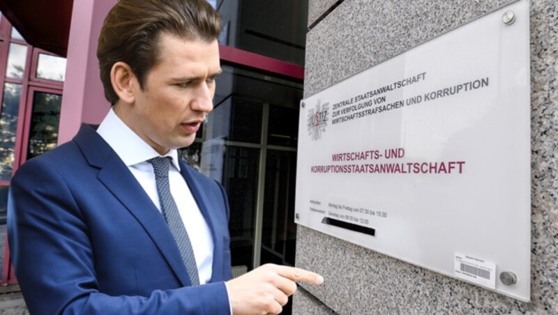 Die WKStA ermittelt gegen Kurz wegen Korruption. (Bild: APA/Herbert Neubauer, APA/BKA/Arno Melicharek, krone.at-Grafik)