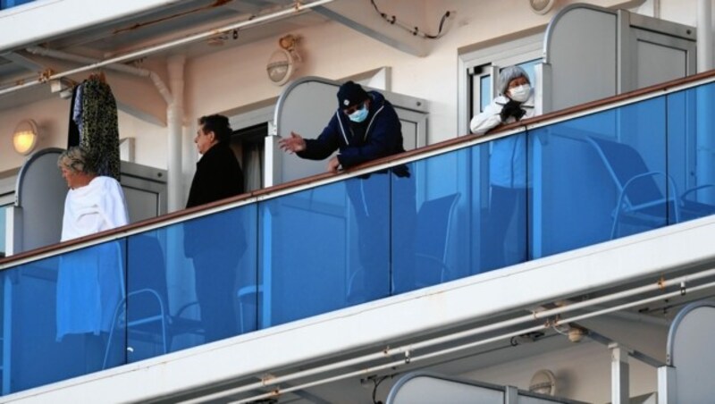 Passagiere auf der Diamond Princess in Quarantäne (Bild: AFP)