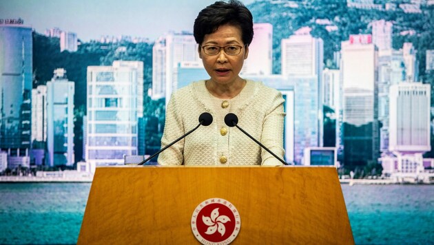 Hongkongs Regierungschefin Carrie Lam (Bild: AFP)