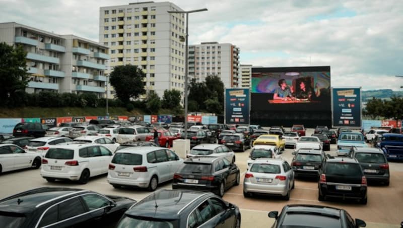 In Linz-Urfahr gibt’s seit Ende Mai das Autokino. (Bild: Markus Wenzel)