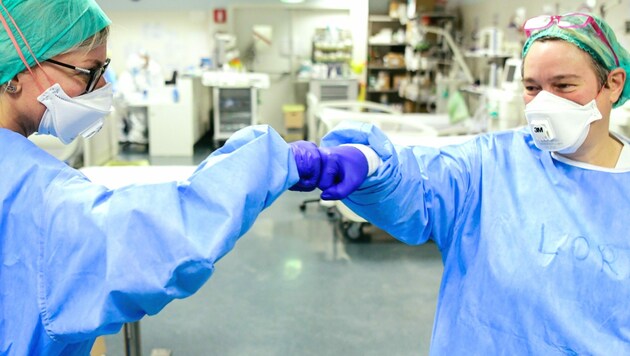 Geschafft: Zum erstem Mal seit Beginn der Corona-Pandemie liegen keine Covid-19-Patienten mehr auf der Intensivstation des Krankenhauses von Bergamo. (Bild: AFP)