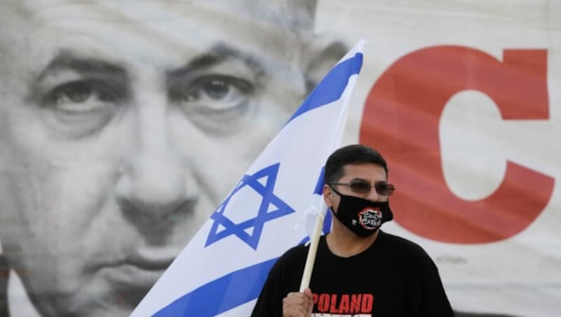 Corona-Krise, Korruption und Annexionspläne: Derzeit finden sich mehrere Gründe, um gegen Netanyahu zu protestieren. (Bild: AP)