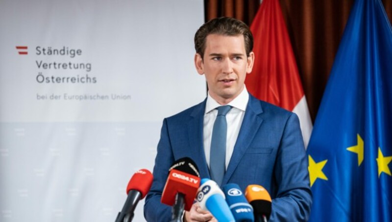 Bundeskanzler Sebastian Kurz (ÖVP) anlässlich des EU-Sondergipfels zum Wiederaufbau nach der Corona-Krise und zum EU-Finanzrahmen in Brüssel. (Bild: APA/BUNDESKANZLERAMT/ARNO MELICHAREK)