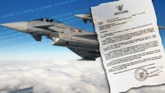 Mit diesem Brief im vergangenen Sommer an Klaudia Tanner fing alles an. „Indonesien ist an Österreichs Eurofightern interessiert.“ (Bild: BMLVS / zVg, krone.at-Grafik)