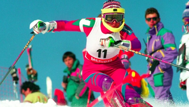 Petra Kronberger gewinnt Gold in Albertville 1992 (Bild: AFP/Gerard Mally)