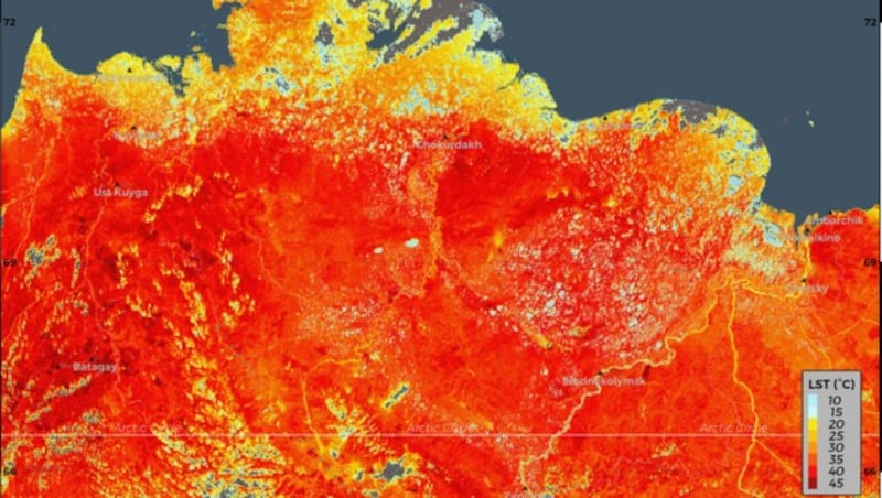 Sibirien ist derzeit von einer massiven Hitzewelle betroffen. Am 20. Juni vermeldete die russische Stadt Werchojansk eine Rekordtemperatur von 38 Grad Celsius. (Bild: AP)