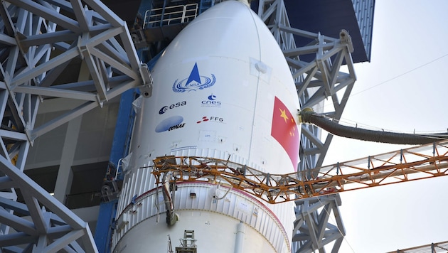 Die Rakete „Langer Marsch 5“soll die Raumsonde „Tianwen-1“ auf den Weg zum Mars bringen. (Bild: CNSA)