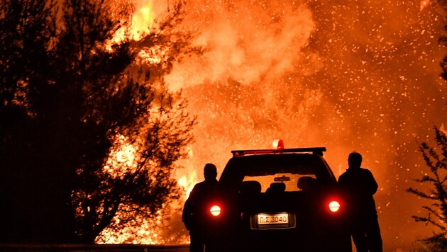 Nach längerer Trockenheit sind in Griechenland Dutzende Waldbrände ausgebrochen. (Bild: AFP)