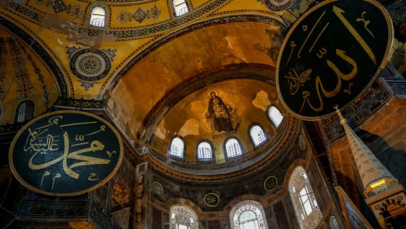 Ein Jesus-Mosaik in der Hagia Sophia (Bild: AP Photo/Emrah Gurel)