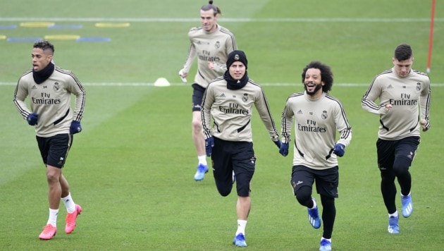 Gareth Bale (hinten), James Rodriguez (Bildmitte) und Luka Jovic (rechts) sollen Real verlassen. (Bild: AFP)