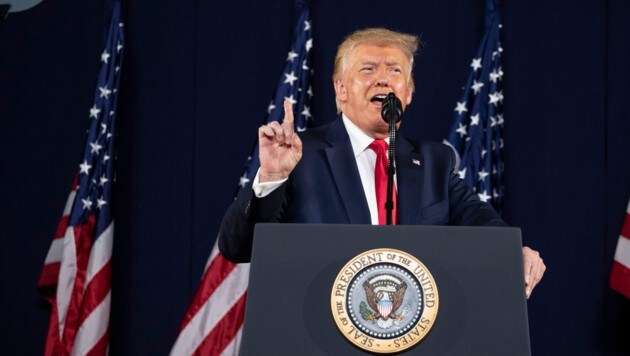 President Donald Trump während einer Rede am Mount Rushmore National Memorial am 3. Juli 2020 (Bild: Associated Press)