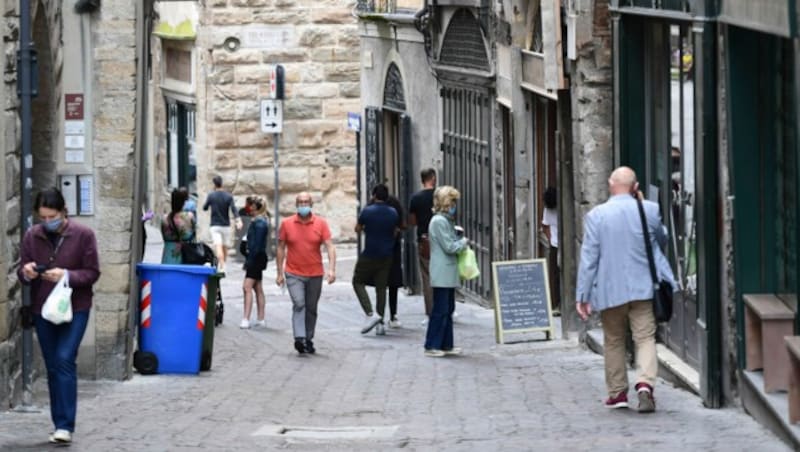 Fußgängerzone in Bergamo (Bild: AFP)