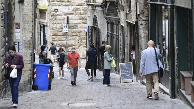 Fußgängerzone in Bergamo (Bild: AFP)