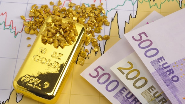 The price of gold reached a new record of 2328.46 US dollars per troy ounce on Friday afternoon. (Bild: stock.adobe.com)