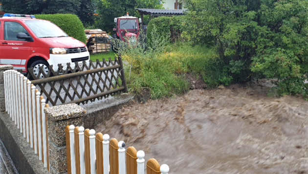 Unwettereinsatz in Freßnitz. (Bild: BFVMZ)