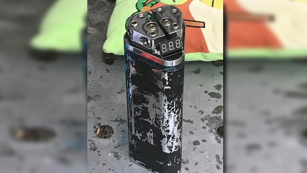 Dieser „Pufferkondensator“ sorgte als vermeintliche Bombe für Wirbel in Wien. (Bild: Polizei)