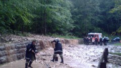 Vermurung zwischen Gosau und Gosaumühle nach Unwetter (Bild: FF Gosau)