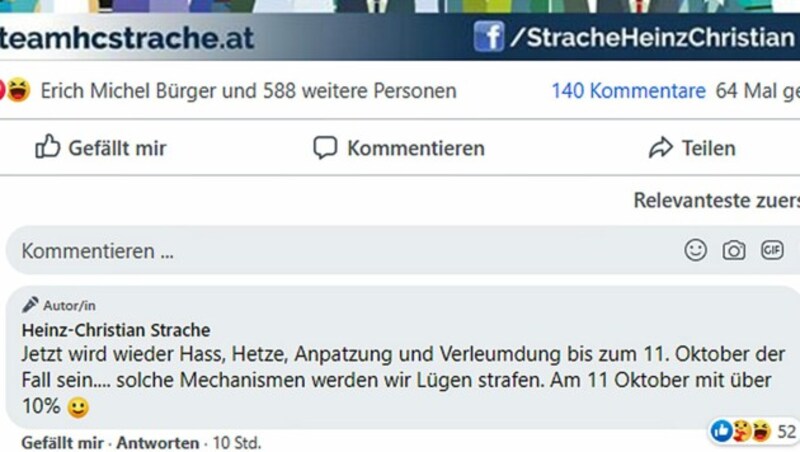 (Bild: Facebook.com/Strache)