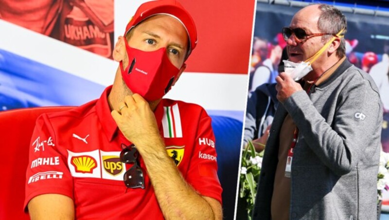 Sebastian Vettel (li.) und Gerhard Berger (Bild: AFP, GEPA)