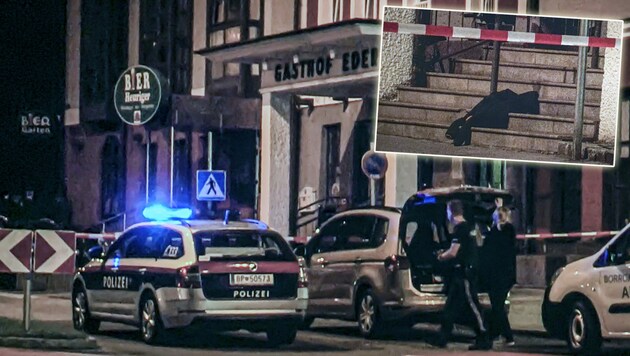 Hier, vor dem Gasthof Eder in Salzburg-Parsch, passierte der Streit mit blutigem Ausgang. Ein vergessenes Bekleidungsstück zeugt davon. (Bild: Markus Tschepp)