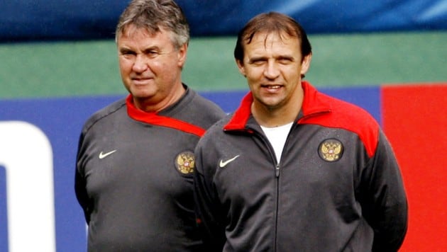 Alexander Borodjuk und Guus Hiddink (Bild: GEPA pictures)