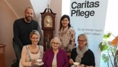 „Haus Elisabeth“-Leiter Michael Possegger, Vizebürgermeisterin Maria Knauder, Janine Scharf, Maria Joham und Michaela Perchtold. (Bild: Caritas)