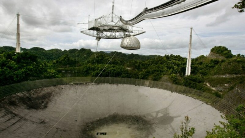 Das Radioteleskop vor seiner Zerstörung (Aufnahme von 2007) (Bild: AP)