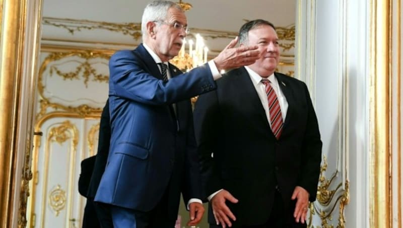 US-Außenminister Mike Pompeo zu Besuch bei Bundespräsident Alexander Van der Bellen (Bild: APA/Helmut Fohringer)