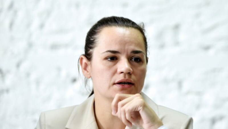 Oppositionspolitikerin Svetlana Tikhanovskaya (Bild: AFP)