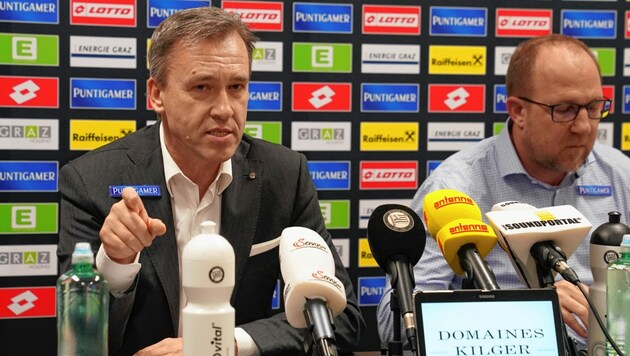 Sturm-Boss Christian Jauk mit Günter Kreissl. (Bild: Sepp Pail)