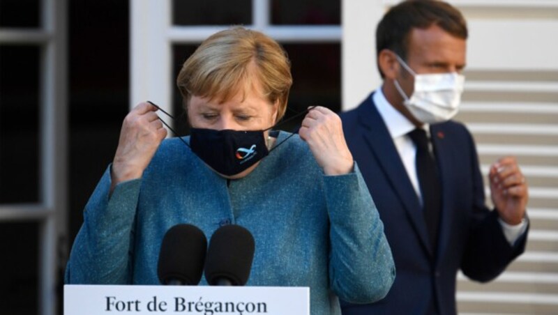 Angela Merkel und Emmanuel Macron (Bild: The Associated Press)