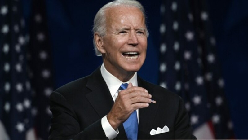 Am digitalen Parteitag der Demokraten nahm Joe Biden nun auch offiziell seine Nominierung als Präsidentschaftskandidat an. (Bild: AFP/Olivier DOULIERY)